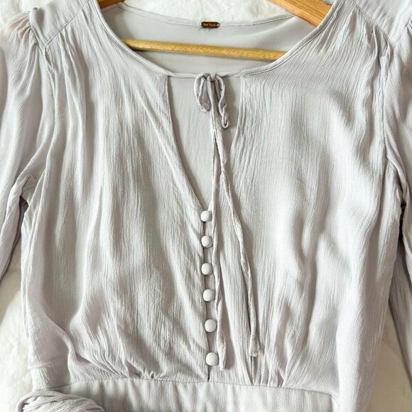 Free People Endless Summer Gray Lavender Belted Maxi Dress Size Small Boho Chic - Picture 9 of 12